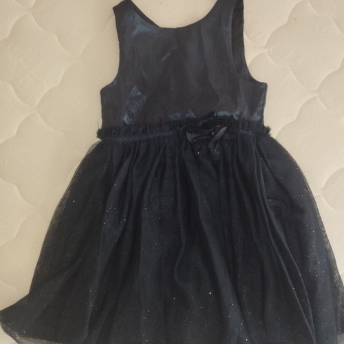 H&M sleeveless festive dress like new, dark blue with tulle