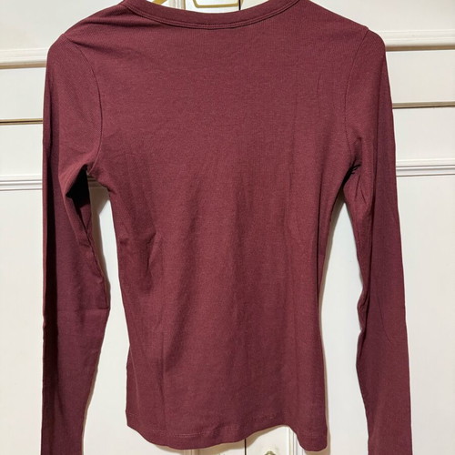 H&M Ribbed Bordeaux Blouse New, Size S