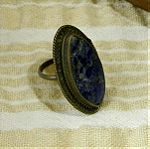  lapis lazulis σε παλαιο ασημενιο δαχτυλιδι   .