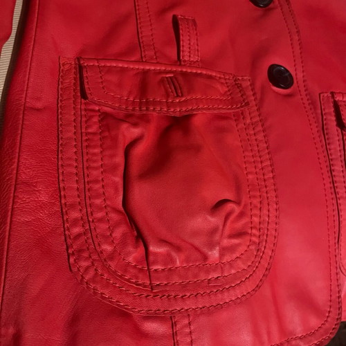 Tommy Hilfiger red leather blazer new, women's XS