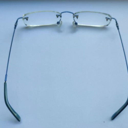 Griff Type Eyeglass Frame Used, Blue Metal Temples