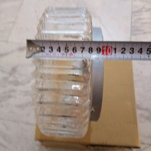Glass Ceiling Wall Lights like new, set of 8, metal base