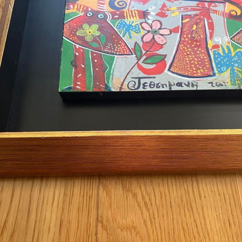 Original painting by Gethsimani Seferopoulou with luxury frame, like new