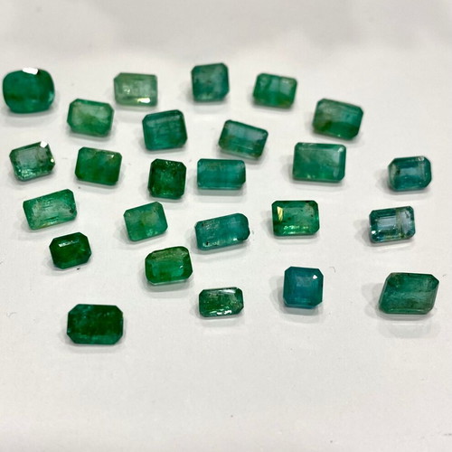 Natural emerald cut stones 24 carats new, non heat treated