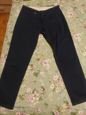 Ανδρικό παντελόνι Zara Chino μέγεθος 46 μπλε σαν καινούργιο