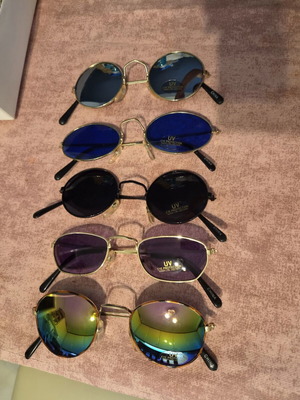 Vintage sunglasses set of 5, new, multicolor, 13cm