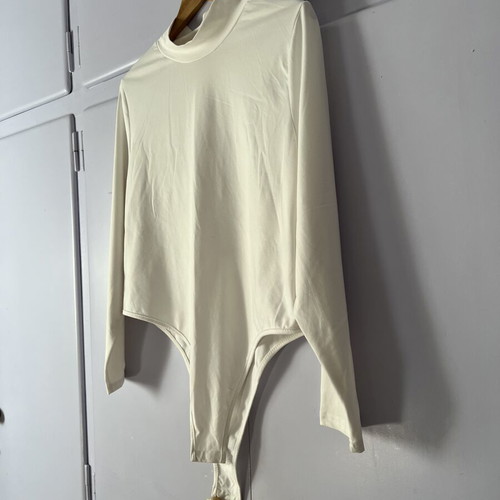 Shein Curve women's long-sleeve cream bodysuit 3XL