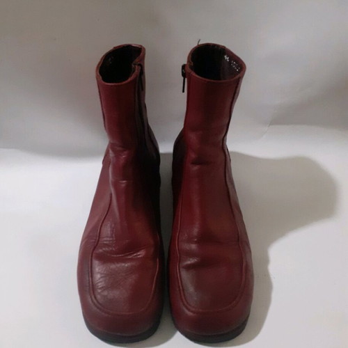 Leather ankle boots used, red, size 40, Smooth by Studio Viokon