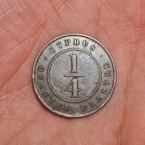 Cyprus Coin 1/4 Piastre 1901 used, rare collectible