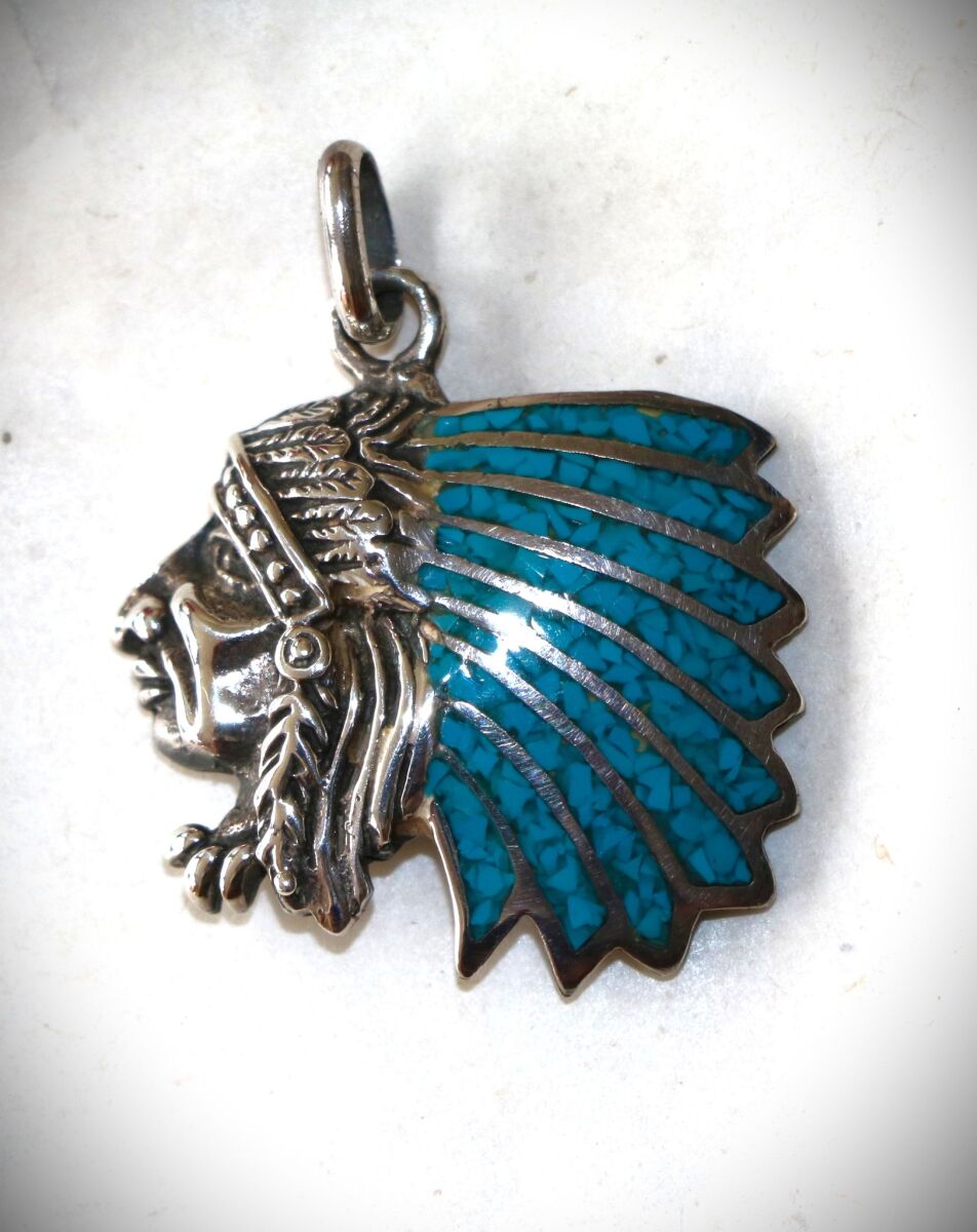 Pendant mosaic with turquoise and 925… - € 39,00 - Vendora.cy