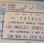 Prince εισιτηριο συναυλιας Los Angeles 1988