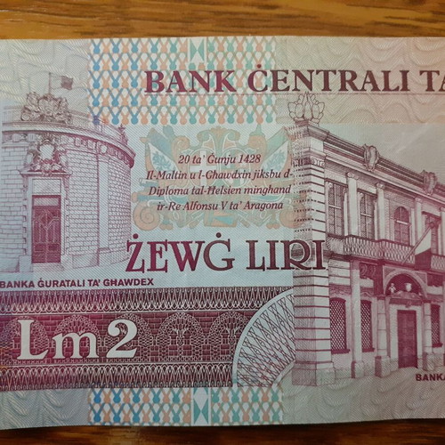 Malta 2 Liri banknote 1967