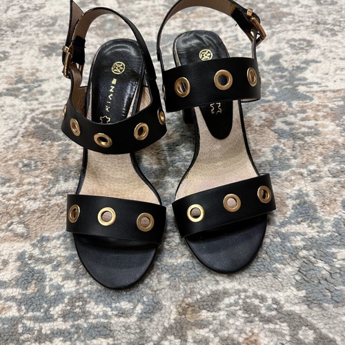 Envie shoes leather black sandals used, size 38