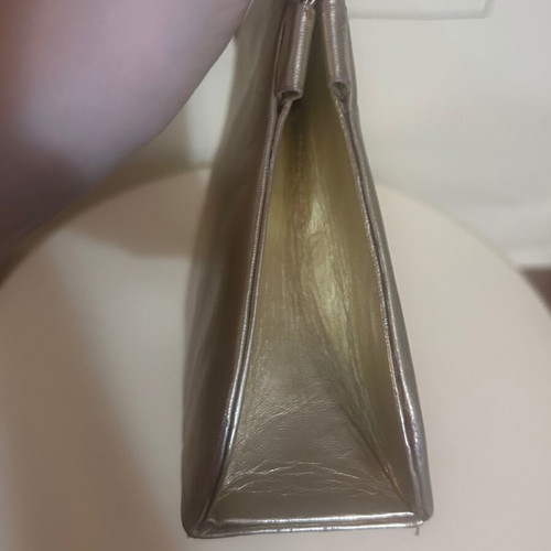 Vintage Y2K Gold Metallic Structured Clutch like new