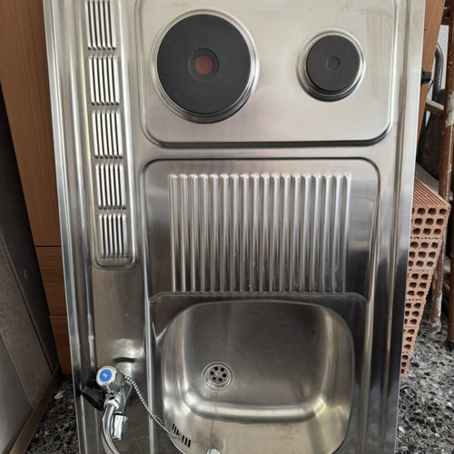 Teka stainless steel kitchen sink with built-in electric hobs new