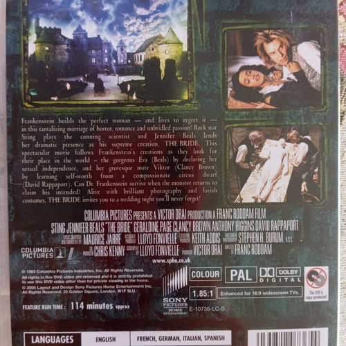 The Bride DVD used, subtitled romantic fantasy horror