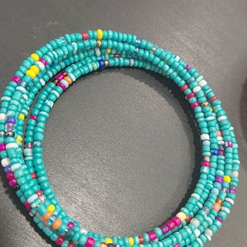 Handmade bracelet with small colorful glass beads like new