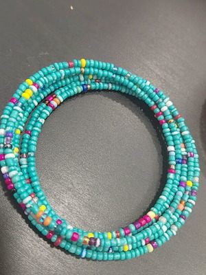 Handmade bracelet with small colorful glass beads like new