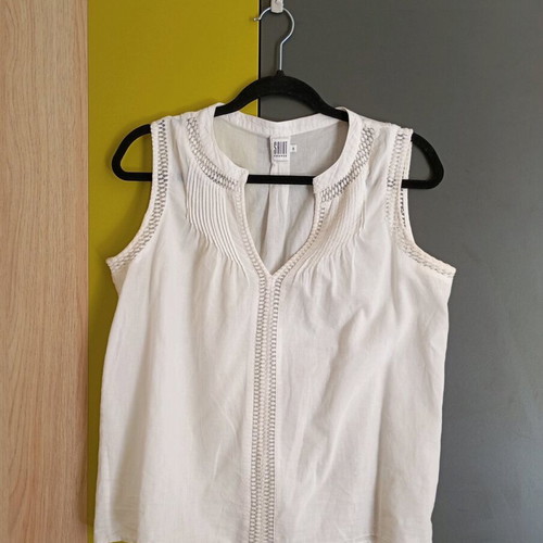 Saint Tropez women's blouse used, cotton, size M/L, white