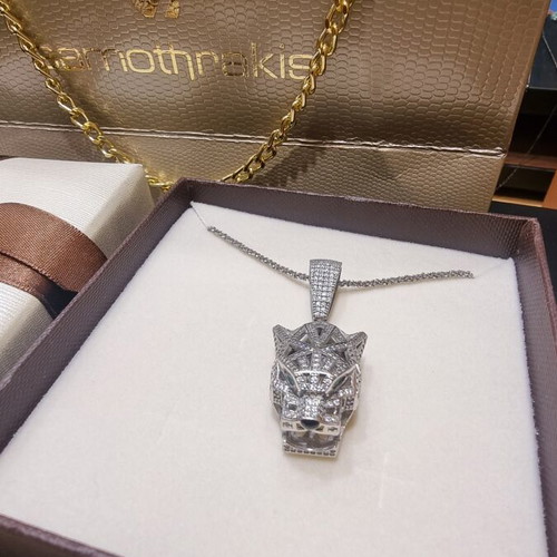 Panther pendant necklace silver 925 with zircon stones