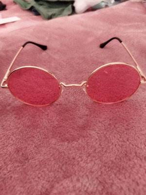 Glasses with transparent and red lenses new, accessory