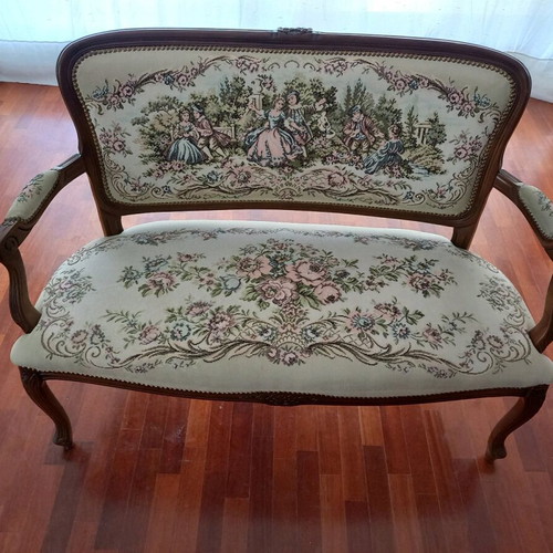 Vintage embroidered sofa used