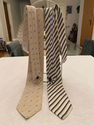 Makis Tselios Fashion silk men's ties like new, grey and beige