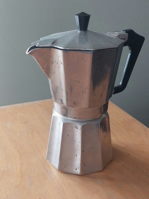 Handheld espresso maker used, aluminum