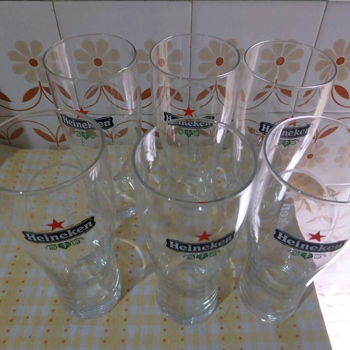 Heineken beer glasses new, set of 6 pieces