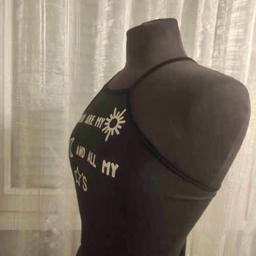 Black top with criss-cross back like new, size XS-S