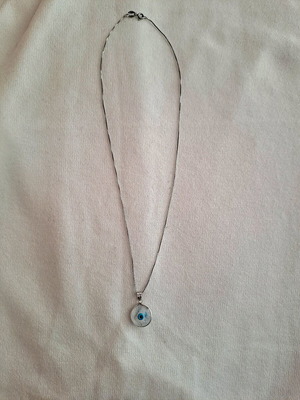 Silver 925 necklace new with transparent eye charm