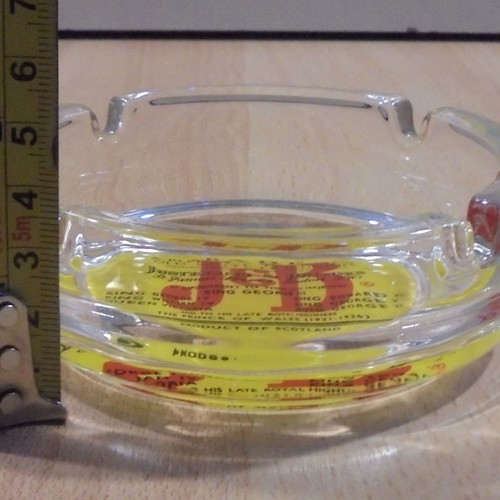 J&B Scotch Whisky promotional glass ashtray like new