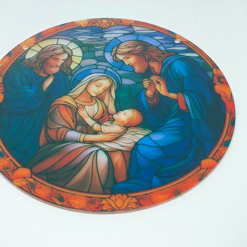 Acrylic Decorative Disc Nativity Scene 15cm like new