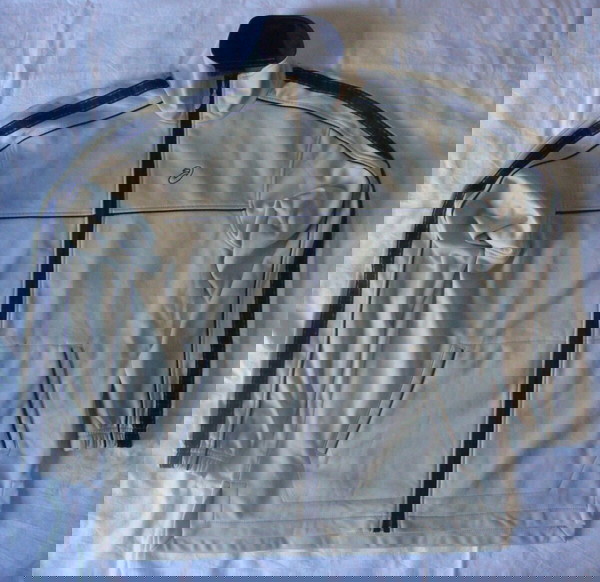 Ζακέτα fleece ανδρική Asics, σε μπεζ χρώμα, μέγεθος Large