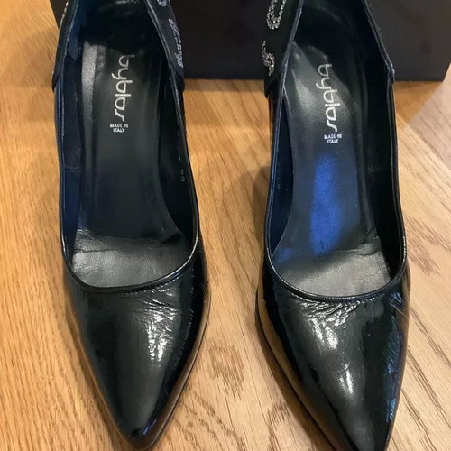 Byblos Black Patent Leather Pumps used, size 39, Italian