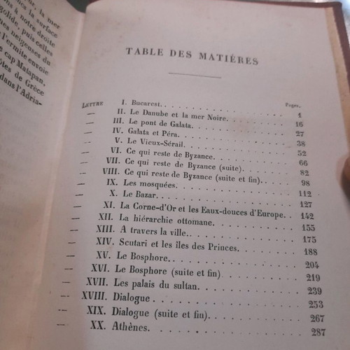Lettres du Bosphore 1879 used book with engravings