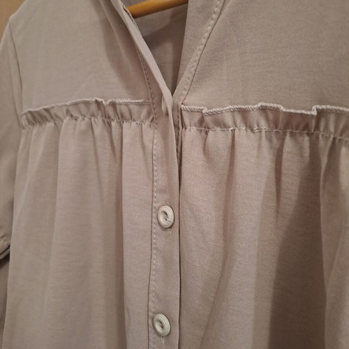Women's beige shirt with ruffle details, new