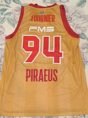 Olympiacos Away Gold Jersey 2024-25 No94 Evan Fournier καινούργιο, μέγεθος Medium