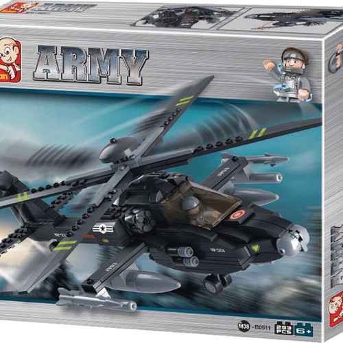 Sluban Army Attack Helicopter building blocks like new, 293 pcs
