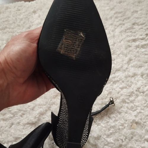 Official high heel shoes new, satin, black, size 38