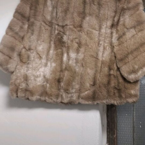 Eco fur coat new, beige, size M/L