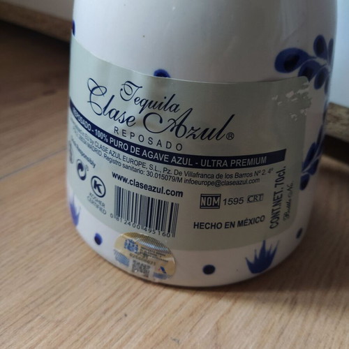 Clase Azul tequila bottle used, authentic Mexican porcelain 750ml