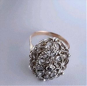 Χρυσό και ασημένιο δαχτυλίδι 18k - 925