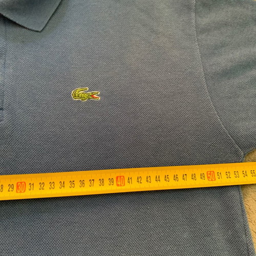 Lacoste polo shirt medium blue, made in France, 90s