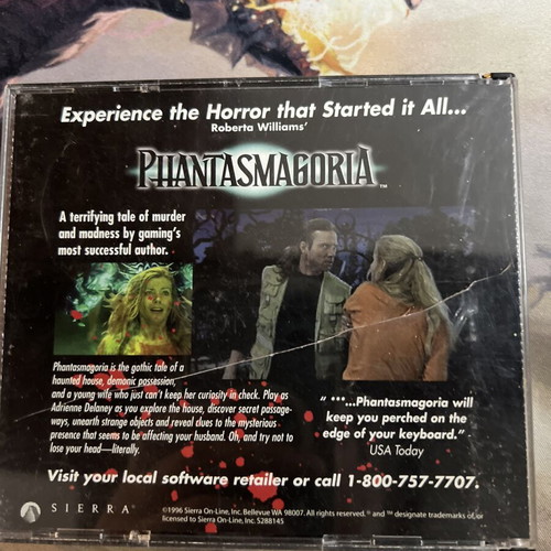 Phantasmagoria PC game used, 5 CD-ROMs, Sierra horror adventure