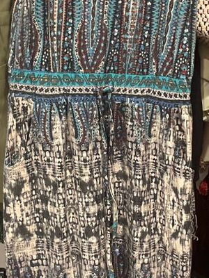 Attrattivo maxi dress new, colorful cotton sleeveless with pockets