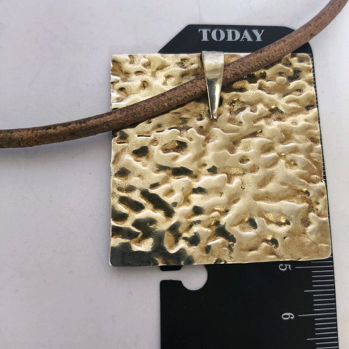 Silver large handmade pendant gold plated like new