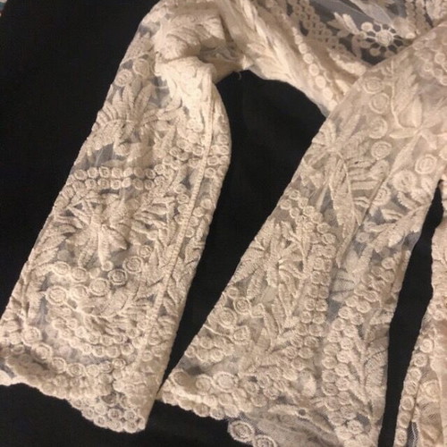 Lace cardigan ethnic boho women's size M/L like new, beige
