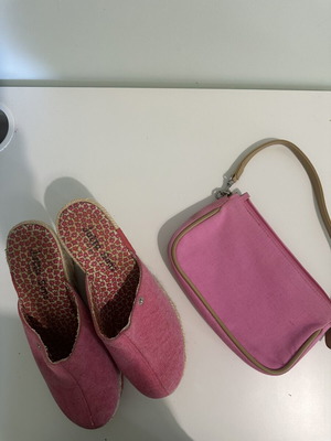 Jutta Sims Pink Espadrilles and Accessorize Bag Set used