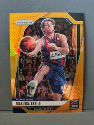 Panini Prizm Euroleague Basketball Card Gianluca Basile Gold Prizm 01/10